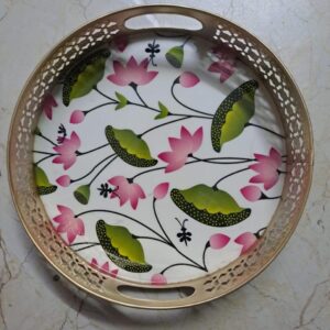 8-Inch Handcrafted Iron Pichwai Decorative Tray