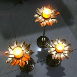 Gold Bloom Candle Holder Set (10", 12", 14")