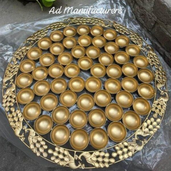 20-Inch Round Chappan Bhog Thali with Powder Coating