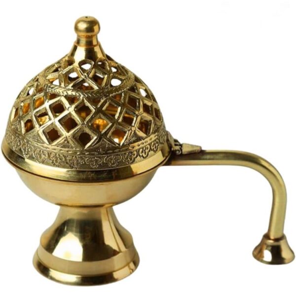 Brass Lobandan Incense Burner – 6-Inch Traditional Design