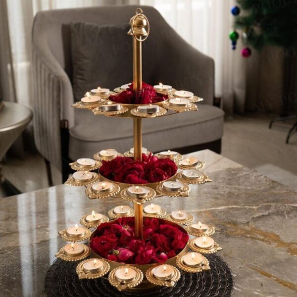 Three-Layer Diya Urli Stand