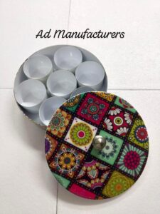 Handcrafted Iron Masala Box with Meenakari (Enamel) Work – 8 Inch