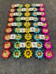 🪷✨ 3 Inch Colourful Brass Lotus Diya ✨